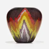 Barbara del Vicario, Fiamme vase, c. 1985, polychrome cane glass