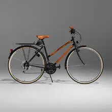 Women's bicycle by Hermès, c. 2013, powder-coated aluminum, leather, rubber, sold Nov 2022