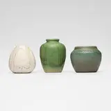 Hampshire Pottery, Collection of three experimental glaze vases