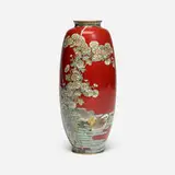 Ota Jinnoei, Vase with a pair of runner ducks and chrysanthemum