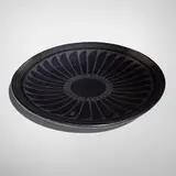 San Ildefonso Pueblo blackware plate with repeating feather pattern by Maria Montoya Martinez and Julian Martinez, sold Jul 2026