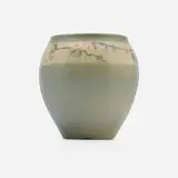 Helen Lyons for Rookwood Pottery, Banded Vellum vase with cherry branches