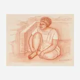 Raúl Anguiano, Behind the Wall (Tras el muro), 1973, pastel on paper