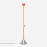 Callimaco floor lamp by Ettore Sottsass, enameled aluminum, chrome-plated steel, plastic, sold Jan 2017
