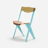 Borek Sipek, Anebotak chair, c. 1995, enameled steel, perforated brass, carved maple