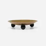 Fritz August Breuhaus, fruit bowl, c. 1930, brass, silver-plated brass, lacquered wood