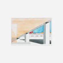 Robert Herrmann, Partial View, c. 1955, watercolor and pen on paper