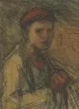 George Clausen, Untitled, charcoal and crayon 20 x 13cm Provenance: The Estate of Robin and Patricia Pickard.