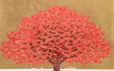 Tree Scene, 124, (Dogwood), 2007, woodblock print in colors on gold ground, 10 x 15.25 inches by Hajime Namiki, pencil, offered May 2023