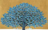Tree Scene, 136, 2007, woodblock print in colors on gold ground, 10 x 15.25 inches by Hajime Namiki, pencil, offered May 2023