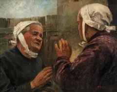 Richard Geiger, Two Village Women, oil on canvas