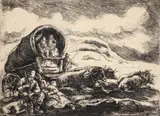 Eugene Higgins, Pioneers Resting, 1938, etching
