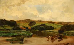 James Peel, Pastoral European Landscape, oil on canvas