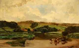 James Peel, Pastoral European Landscape, oil on canvas