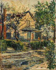 House in Summer by Julius Kahn, 1939, oil on canvas, offered May 2023