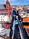 Joyce Werwie Perry, Pittsburgh Hillside Scene, undated, oil on canvas
