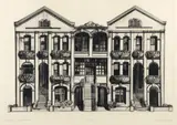 Richard Haas, J. M. Brown Residence, from the series Galveston, 1972, (Kushner #26), drypoint on wove paper
