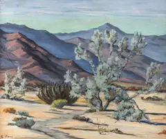 an by E. Reed, oil on canvas, California landscape, offered May 2023