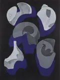 Benita Sanders, Blue Echoes, 1968, intaglio, etching on wove paper