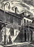 Charles Frederick Surendorf, Madison Street, New Orleans, 1949, linocut
