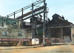 Industrial Buildings in Lawrenceville by Robert Bowden, 1999, watercolor, offered Apr 2023