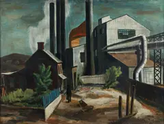 Richard Crist, House by The Mill, 1940, oil on masonite panel