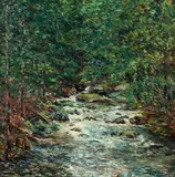 William J. Hyett, Impressionistic Wooded Landscape with Creek, c.1940s, oil on panel