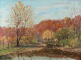 Ira McDade, Autumnal Landscape, c., oil on board
