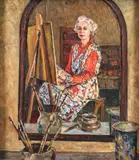 Rachel Sutton, Self Portrait at Sunnyledge, 1936, oil on canvasboard