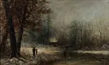 Joseph Woodwell, Winter Activities, 1876, oil on board