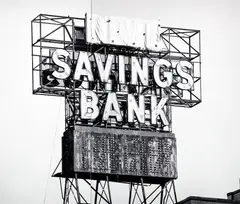 Mark Perrott, Dime Savings Bank, 2009, archival, ink print photo collage (two pinned