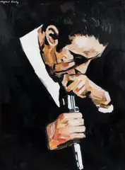 Lenny Bruce by Clifford Bailey, 1996, acrylic on canvas, offered Apr 2023