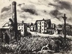 Italian Section, Beverly, Massachusetts by Will Barnet, 1937, etching and aquatint on Rives paper, offered Apr 2023