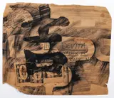 Nick Bubash, and Thom deVita (American/NYC, 1933-2018), Original Mail Art, c.2000, ink, marker, tape and glue on brown paper