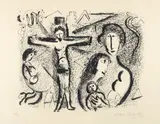 Christ With Family [Christ a la Famille] by Marc Chagall, 1959, lithograph on paper, offered Apr 2023