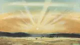 Peter Hurd, Sunset Through Dust, undated, color, lithograph