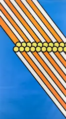 Nicholas Krushenick, Lincoln Center, 1968, screenprint in colors on canvas mounted to paper, pencil