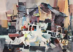 Frank Webb, Riverscape, c.1975, watercolor on paper