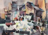 Frank Webb, Riverscape, c.1975, watercolor on paper