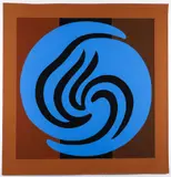 Jack Youngerman, Untitled (Blue on Black and Brown), from Blue/Brown Suite, 1978, serigraph printed in colors