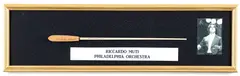 Riccardo Muti, Signed baton marked King David 29B with, photograph of conductor and label in