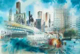 Robert Hild, Coming Together, watercolor