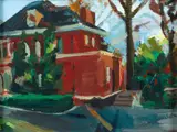 Barry Shields, A House on Beacon Street, gouache