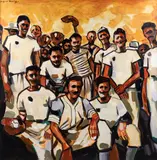 Clifford Bailey, Teamwork, 1996, acrylic on canvas