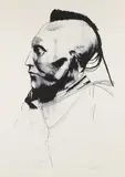Leonard Baskin, White Horse, 1972, original, lithograph, pencil