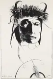 Leonard Baskin, Chief Wets It - Assinnboine, 1972, original, lithograph, pencil