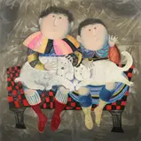 Graciela Rodo Boulanger, Chat et Chien, lithograph printed in colors