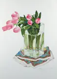 Gary Bukovnik, Pink Tulips in a Vase