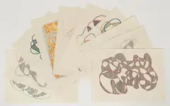 10 Abstract Sketches by William Glen Davis, c. 1990, ink and market on paper, offered Mar 2023