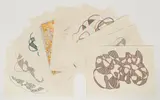 William Glen Davis, 10 Abstract Sketches, c. 1990, ink and market on paper